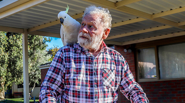 Crestwood Resident with Cockatoo